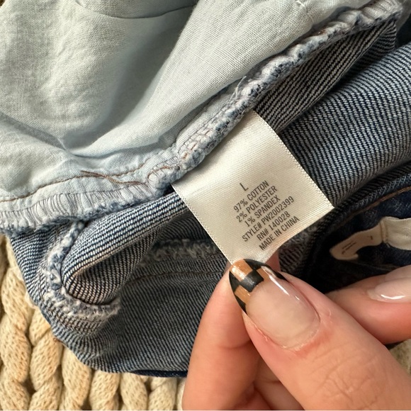 Harper Heritage Denim Mini Skirt Blue Raw Hem Short - Picture 3 of 6